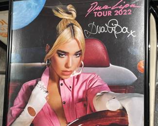 Autographed Dua Lipa Tour 2022 Framed Record Album Insert