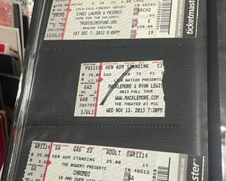 Collection Of Original Concert Ticket Stubs