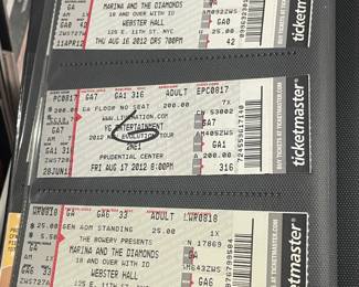 Collection Of Original Concert Ticket Stubs