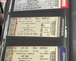 Collection Of Original Concert Ticket Stubs