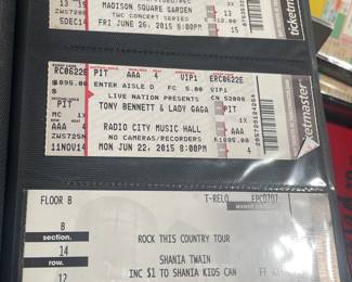 Collection Of Original Concert Ticket Stubs