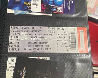 Collection Of Original Concert Ticket Stubs