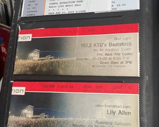 Collection Of Original Concert Ticket Stubs