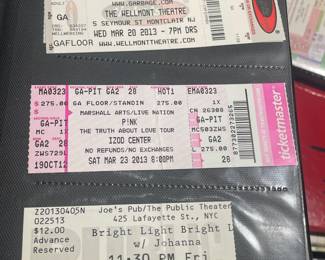 Collection Of Original Concert Ticket Stubs