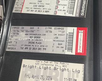Collection Of Original Concert Ticket Stubs