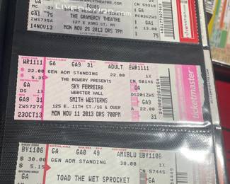 Collection Of Original Concert Ticket Stubs
