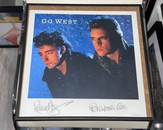 Autographed Go West Framed Record Album Insert