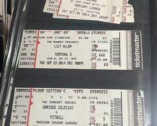 Collection Of Original Concert Ticket Stubs