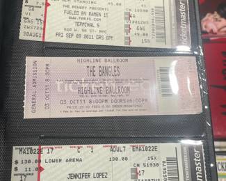 Collection Of Original Concert Ticket Stubs