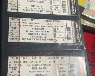 Collection Of Original Concert Ticket Stubs