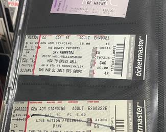 Collection Of Original Concert Ticket Stubs