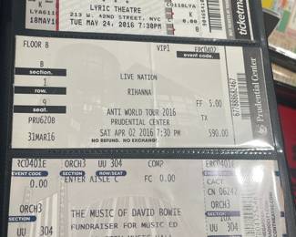 Collection Of Original Concert Ticket Stubs