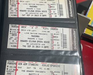 Collection Of Original Concert Ticket Stubs