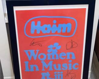 Autographed Haim Framed Poster