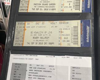 Collection Of Original Concert Ticket Stubs