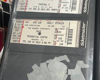 Collection Of Original Concert Ticket Stubs