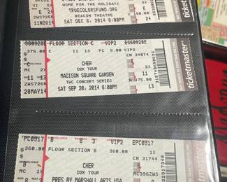 Collection Of Original Concert Ticket Stubs