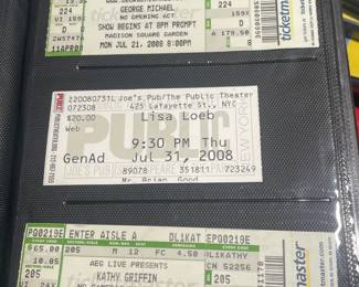 Collection Of Original Concert Ticket Stubs