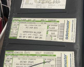 Collection Of Original Concert Ticket Stubs