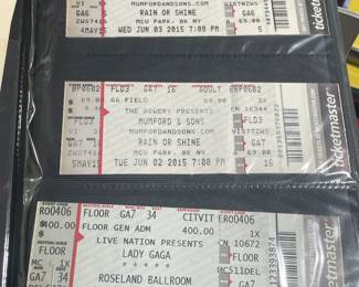 Collection Of Original Concert Ticket Stubs