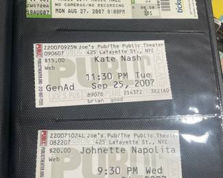 Collection Of Original Concert Ticket Stubs