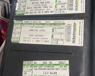 Collection Of Original Concert Ticket Stubs