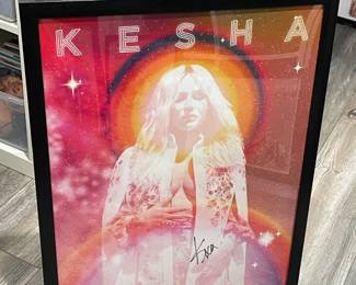 Autographed Kesha Framed Poster