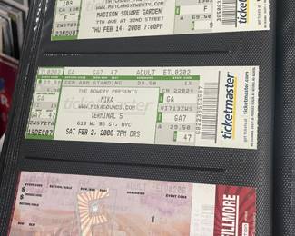 Collection Of Original Concert Ticket Stubs