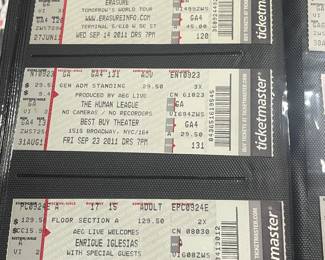 Collection Of Original Concert Ticket Stubs