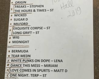 Framed ORIGINAL Stage Used Set-List