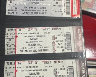 Collection Of Original Concert Ticket Stubs