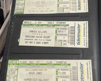 Collection Of Original Concert Ticket Stubs