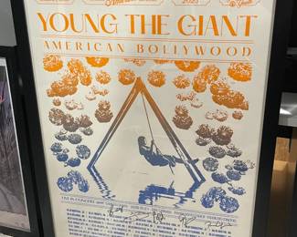 Autographed Young The Giant Framed Poster
