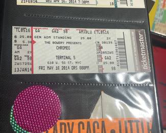 Collection Of Original Concert Ticket Stubs