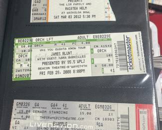 Collection Of Original Concert Ticket Stubs