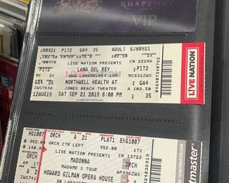 Collection Of Original Concert Ticket Stubs