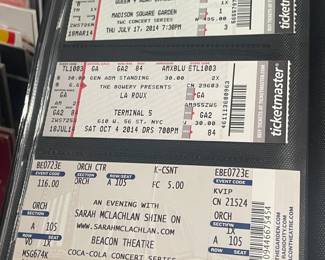 Collection Of Original Concert Ticket Stubs