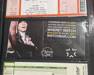Collection Of Original Concert Ticket Stubs