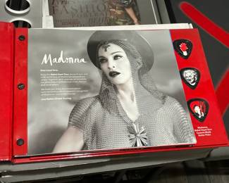 RARE Madonna Rebel Heart Tour Limited Edition Collectible Book W/ Clothing Swatch, Guitar Picks, Commemorative Ticket, Etc.