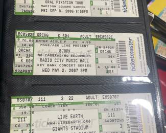 Collection Of Original Concert Ticket Stubs