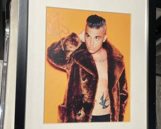 Autographed Robbie Williams Framed Photograph