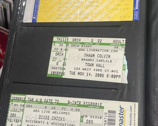 Collection Of Original Concert Ticket Stubs