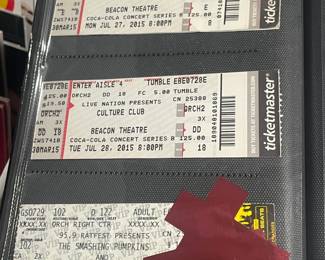 Collection Of Original Concert Ticket Stubs
