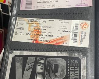 Collection Of Original Concert Ticket Stubs