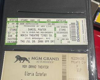 Collection Of Original Concert Ticket Stubs