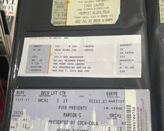 Collection Of Original Concert Ticket Stubs