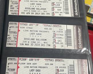Collection Of Original Concert Ticket Stubs