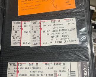 Collection Of Original Concert Ticket Stubs
