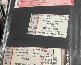 Collection Of Original Concert Ticket Stubs