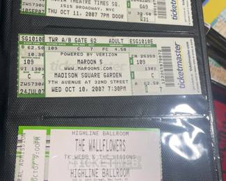 Collection Of Original Concert Ticket Stubs